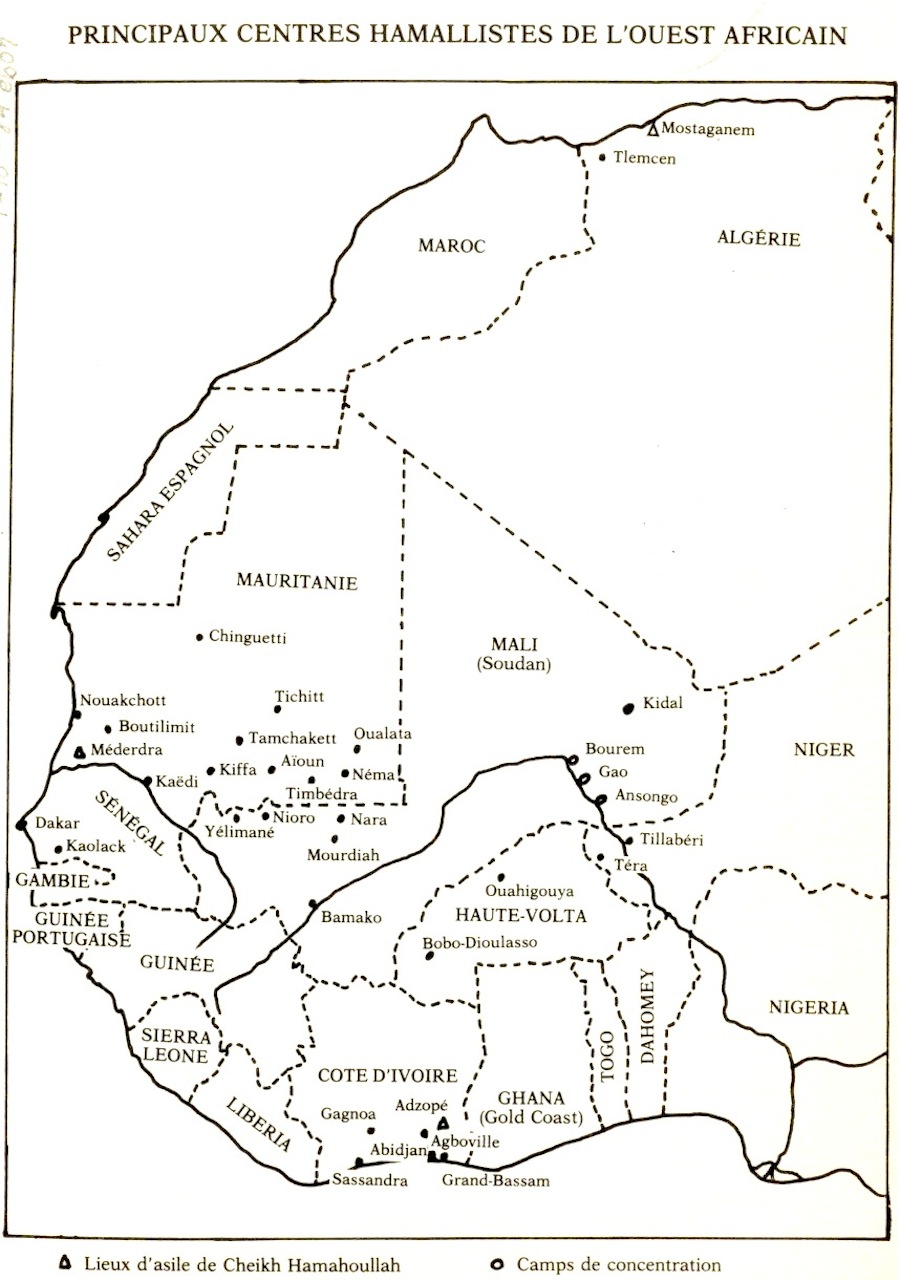 Principaux centres hammalistes de l'Afrique de l'Ouest