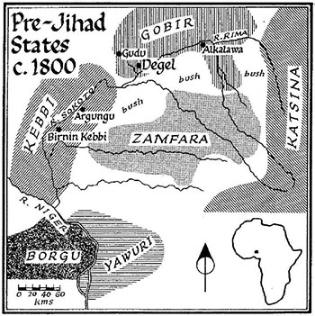 Map of pre-Jihad states circa 1800