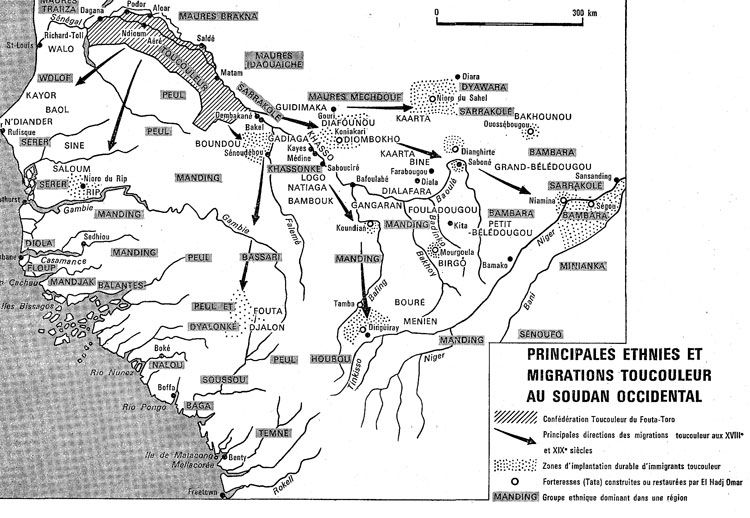 Principales ethnies et migrations toucouleur